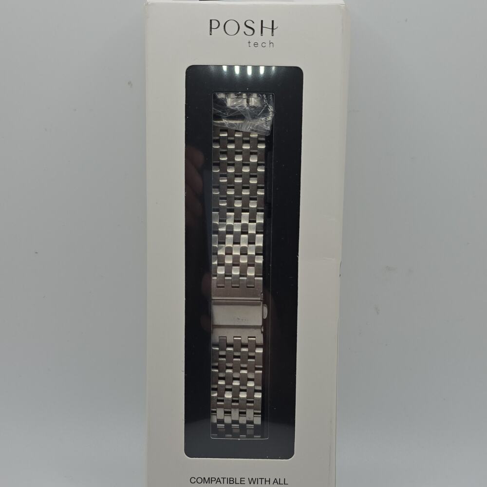 POSH tech Stainless Steel Silver Bracelet Wristwatch Band, Universal Fit